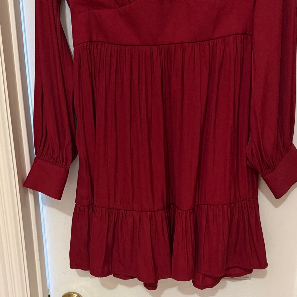 Banana Republic Deep Red Long Sleeve Dress - Picture 3 of 8
